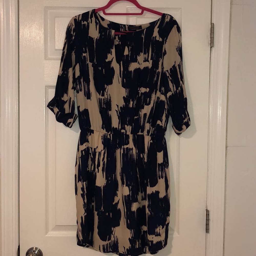 Blue and beige dress